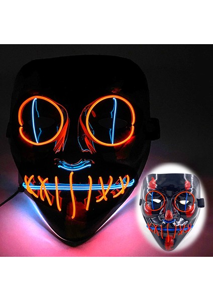Neon LED Cosplay Maske - Kırmızı (Yurt Dışından)