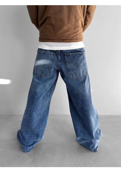 Erkek Oversize Old School Baggy Jean Mavi fiyatları
