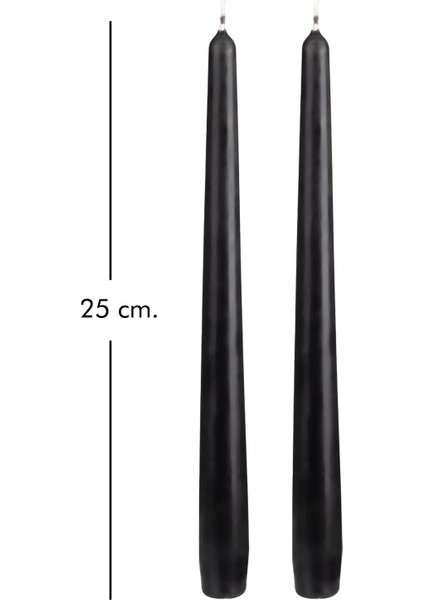 Şamdan Mumu 2'li Paket Siyah 25 Cm