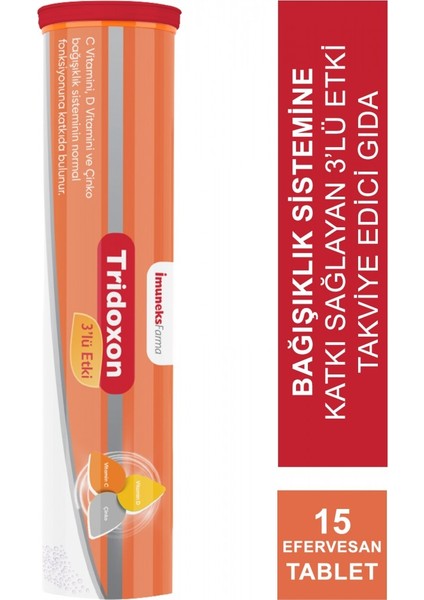 Tridoton 3'lü Etki 15 Efervesan Tablet