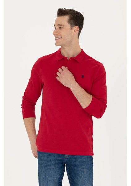 Polo Yaka Kırmızı Erkek Sweatshirt 1639108