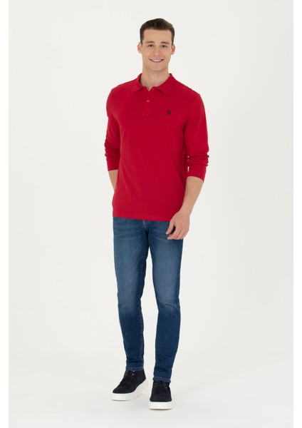 Polo Yaka Kırmızı Erkek Sweatshirt 1639108 modelleri