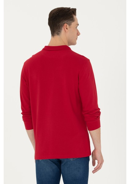 Polo Yaka Kırmızı Erkek Sweatshirt 1639108 fırsatları