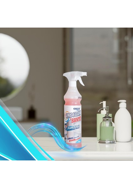 Oxfopro Profoam, Armatürler ve Banyo Için Hafif Asidik Kireç Çözücü Temizleme Köpüğü 750 ml