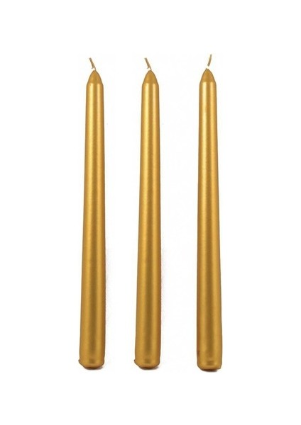 Horizon Candleskonik Şamdan Mum Metalik Gold (3 Adet Mum)