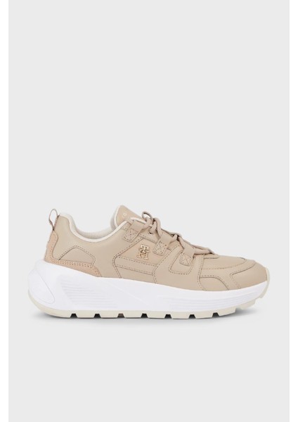 Deri Logo Detaylı Yüksek Topuklu Sneaker Ayakkabı Fw0Fw07340 Abo