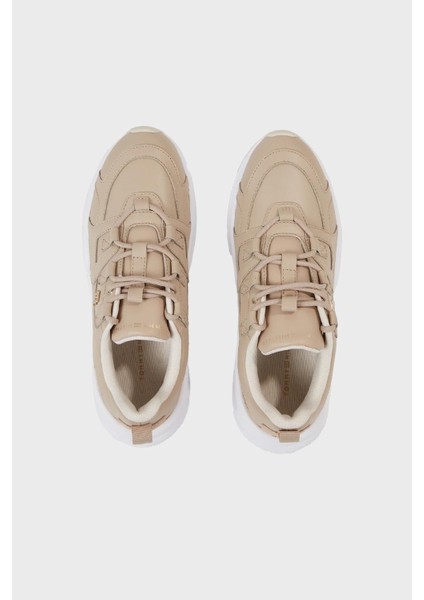 Deri Logo Detaylı Yüksek Topuklu Sneaker Ayakkabı Fw0Fw07340 Abo