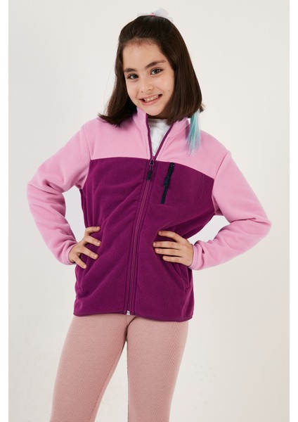 Yumuşak Dokulu Fermuarlı Renk Bloklu Dik Yaka Cepli Hırka Polar Unisex Çocuk POLAR 5905001 fiyatları