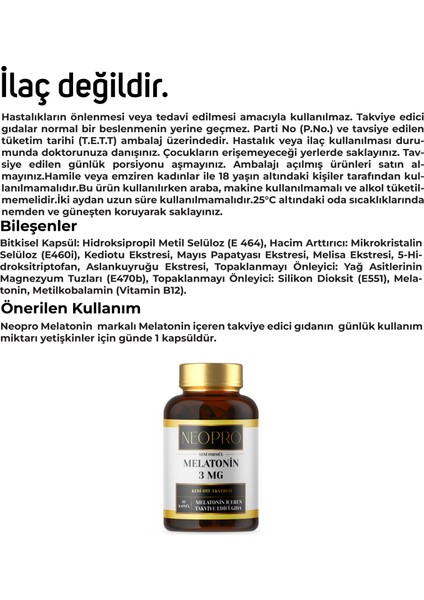Melatonin - - 30 Kapsül