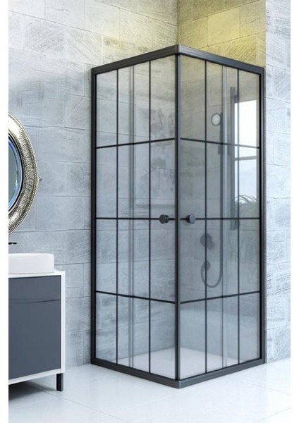 Duşakabin Kare Siyah Çizgi fiyatları