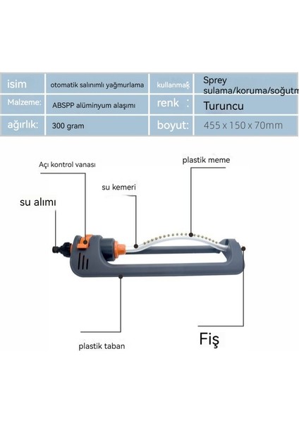 Bahçe Sulama Yağmurlama Otomatik Salınımlı Yağmurlama1 (Yurt Dışından) fırsatları