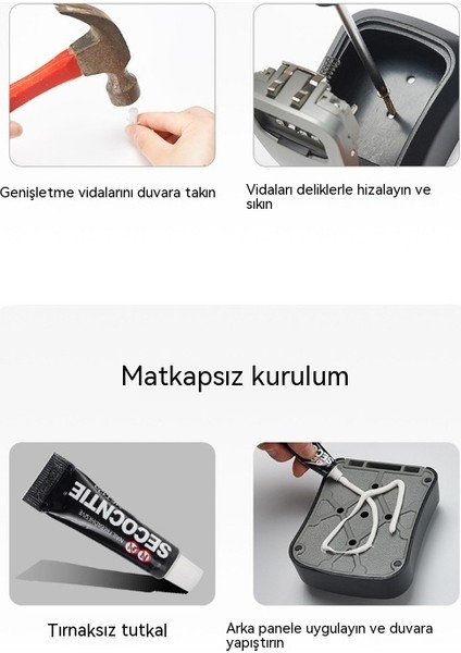 Tamamen Metal Çok Fonksiyonlu Kapı Dekorasyonu Saklama Kodu Kutusu (Yurt Dışından)