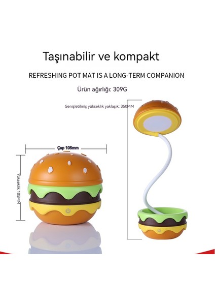 Ev Yatak Odası Katlanabilir Burger Gece Lambası Saklama Kutusu ile (Yurt Dışından)