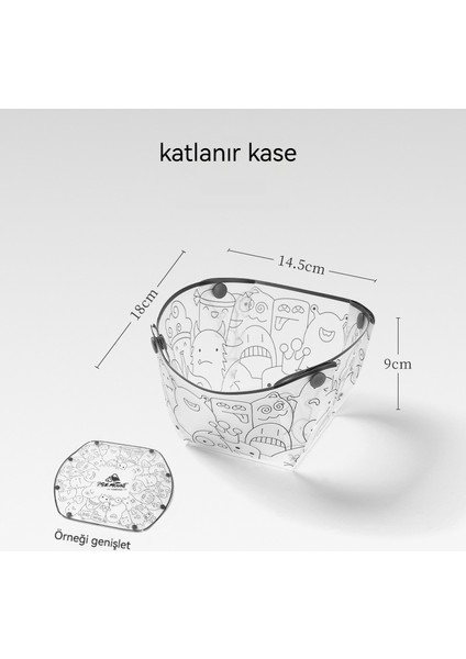 Açık Ev Partisi Ultra Hafif Katlanır Sofra Taşınabilir Kase (Yurt Dışından)