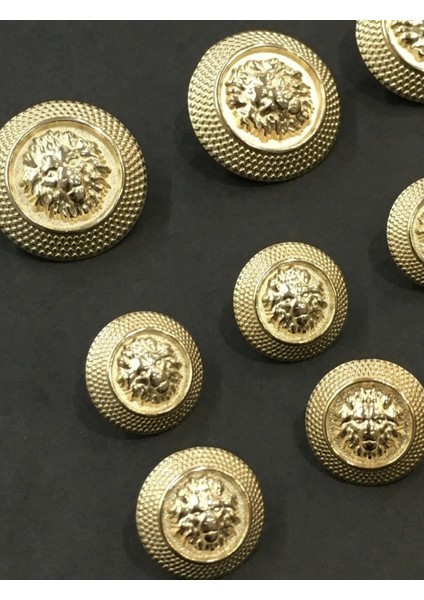 12 Adet Karışık Boy Aslan Desenli Gold Renk Trençkot,Kaban Ve Blazer Ceket Düğmesi Takımı fırsatları