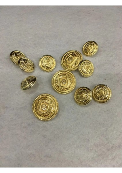 6 Adet 22 Mm (2.2 Cm) Çelenk Model Gold Renk Trençkot Ve Blazer Ceket Düğmesi modelleri