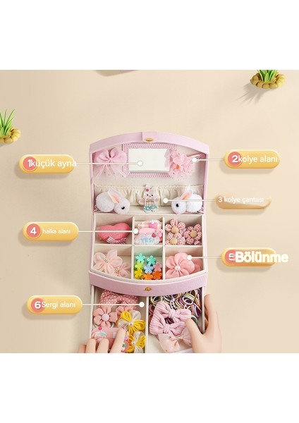 Çocuk Çift Çekmece Saç Aksesuarları Saklama Kutusu (Yurt Dışından) modelleri