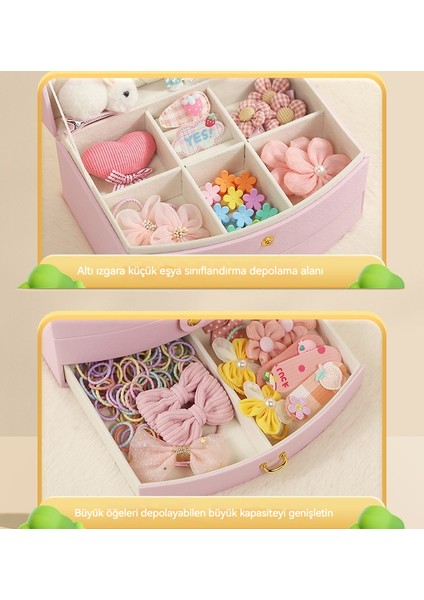 Çocuk Çift Çekmece Saç Aksesuarları Saklama Kutusu (Yurt Dışından) fırsatları
