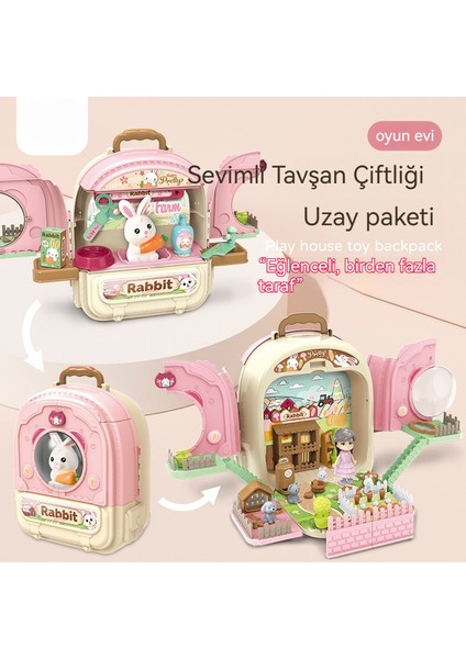 Çocuklar Çok Fonksiyonlu Çiftlik Tavşan Tarzı Çift Taraflı Sırt Çantası Oyuncak (Yurt Dışından) fiyatları