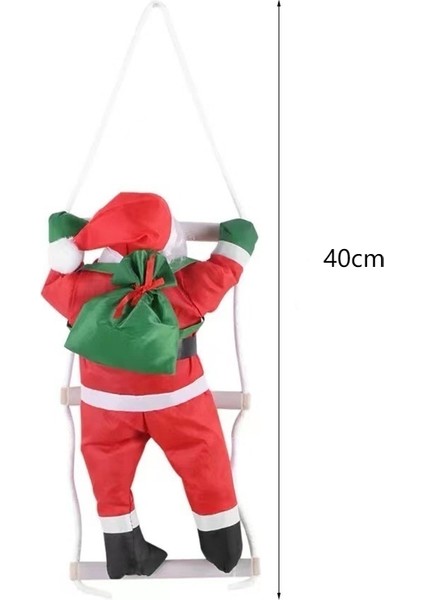 Iki Kişilik Yatak Odası Penceresi Noel Merdiveni 40CM Noel Baba Süslemeleri (Yurt Dışından)