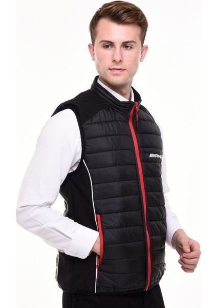 Şişme Yelek Astarlı Mercedes Amg Model Ray Desen Siyah Erkek modelleri