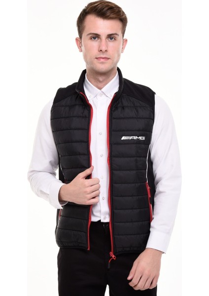 Şişme Yelek Astarlı Mercedes Amg Model Ray Desen Siyah Erkek fırsatları