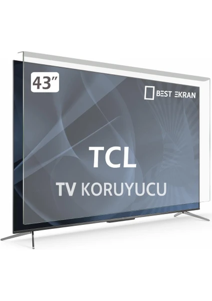 Best Ekran Tcl 43S5400A Ekran Koruyucu - Tcl 43" Inç 109 Ekran Çerçevesiz Koruyucu Google Ledtv