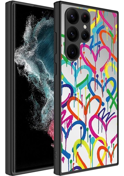 Samsung Galaxy S22 Ultra Kılıf Aynalı Desenli Kamera Korumalı Parlak Mirror Kapak