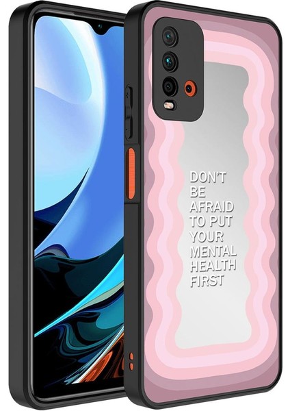 Xiaomi Redmi Note 9 4g Kılıf Aynalı Desenli Kamera Korumalı Parlak Mirror Kapak