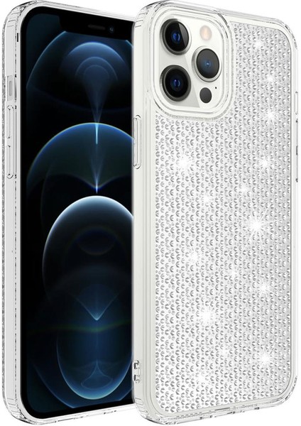 Apple iPhone 12 Pro Max Kılıf Airbagli Parlak Tasarımlı Snow Kapak