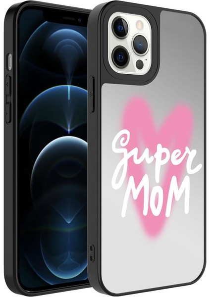 Apple iPhone 12 Pro Max Kılıf Aynalı Desenli Kamera Korumalı Parlak Mirror Kapak