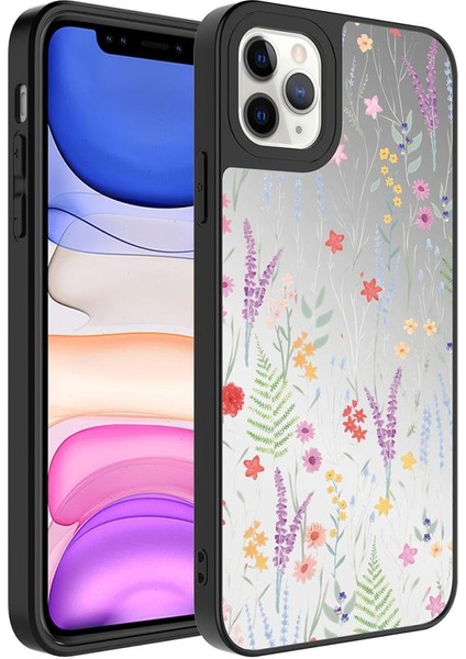 Apple iPhone 11 Pro Max Kılıf Aynalı Desenli Kamera Korumalı Parlak Mirror Kapak