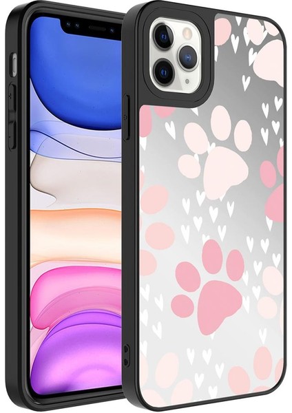 Apple iPhone 11 Pro Max Kılıf Aynalı Desenli Kamera Korumalı Parlak Mirror Kapak