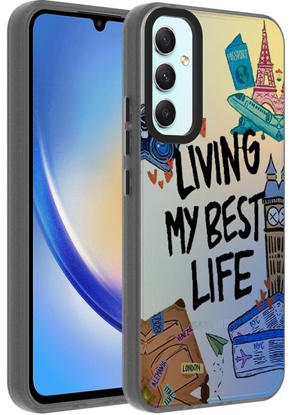 Samsung Galaxy A34 Kılıf Desenli Dragon Sert Kapak