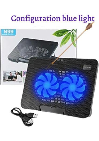 N99 Notebook Cooler LED Işıklı Laptop Soğutucu Fan Ayarlanabilir Dizüstü Bilgisayar Standı Stant