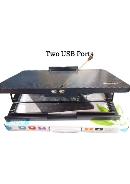 N99 Notebook Cooler LED Işıklı Laptop Soğutucu Fan Ayarlanabilir Dizüstü Bilgisayar Standı Stant