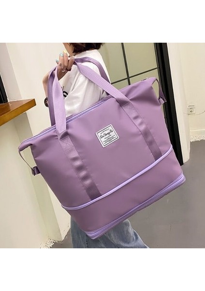 Yeni Katlanır Seyahat Çantası Moda Spor Çantası Islak ve Kuru Ayırma Büyük Kapasite Genişletme Çantası (Yurt Dışından) modelleri