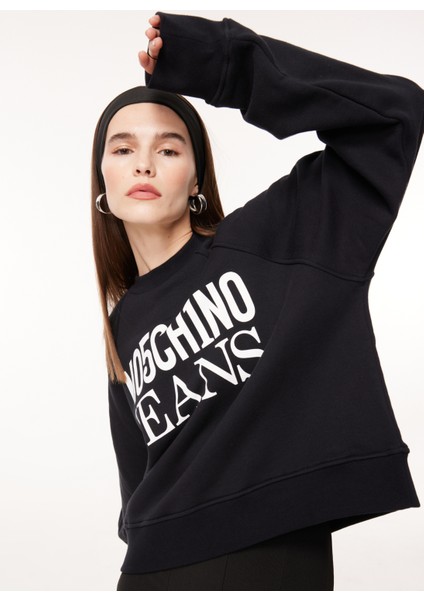 Jeans Bisiklet Yaka Düz Siyah Kadın Sweatshırt J1714 fiyatları