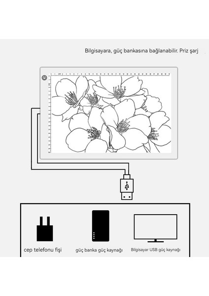 Üç Vites Karartma LED Anime Kopyalama Masası Çizim Tahtası (Yurt Dışından)