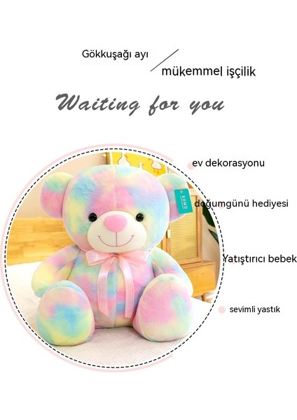 35CM Sevimli Gökkuşağı Ayı Bebek Peluş Oyuncak (Yurt Dışından)