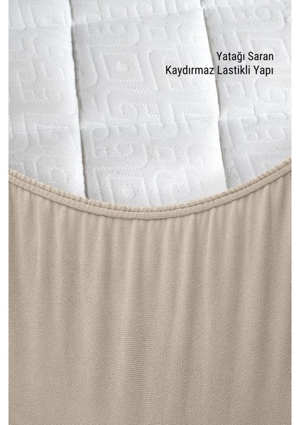Micro Kapitone Fitted Full Kenar Su Sıvı Geçirmez Yatak Koruyucu Alez Çarşaf Kum Beji fırsatları