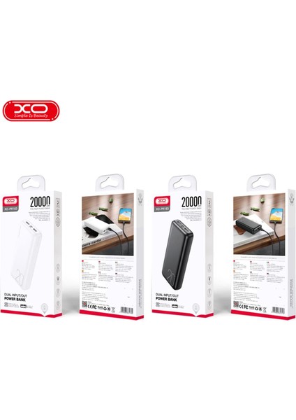 -PR183 Siyah 20.000 Mah Taşınabilir Hızlı Şarj Aleti Powerbank