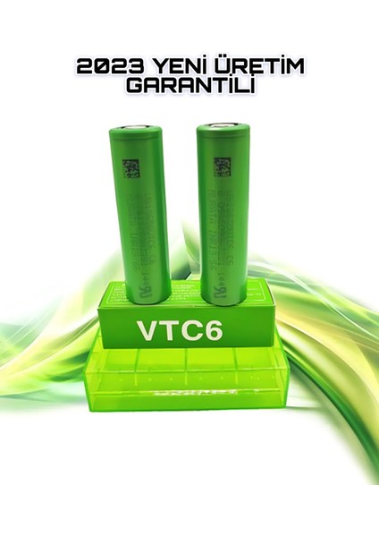 Murata 2 Adet 18650 Vtc6 3.7V 3000 Mah 30 Amper Li-Ion Şarjlı Pil