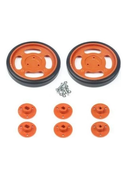 70X11MM Geçmeli Tekerlek Seti Kırmızı