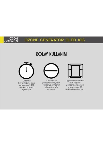 OLED20G Ozon Jeneratörü Hava ve Yüzey Sterilizasyon Cihazı