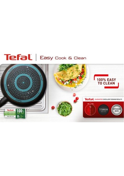 Titanyum 1x Simplecook Difüzyon Tabanlı Krep Tava Mavi 25CM