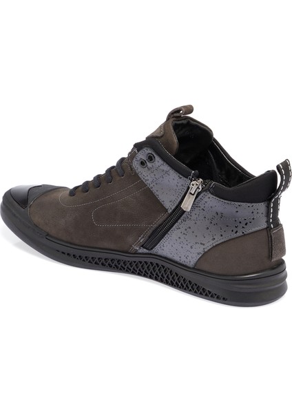 Gri Nubuk Deri Erkek Sneaker - E23S1AY56455-O45