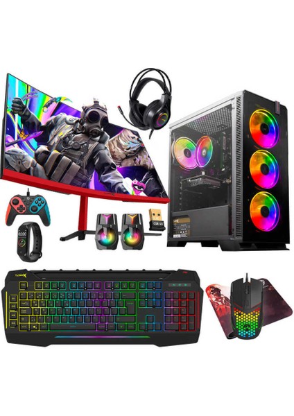 Tx4823 i7 2600 16GB Ram 1TB SSD 8GB RX580 GDDR5 Ekran Kartı 23.6 Curved Monitör Bilgisayar