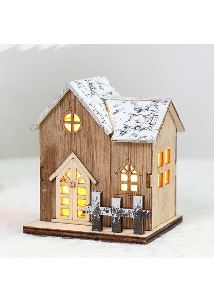 Yeni Noel Dekorasyonu Işıklı Kabin LED Ahşap Noel Kabin Noel Masaüstü Süsleri Kolye (Yurt Dışından)