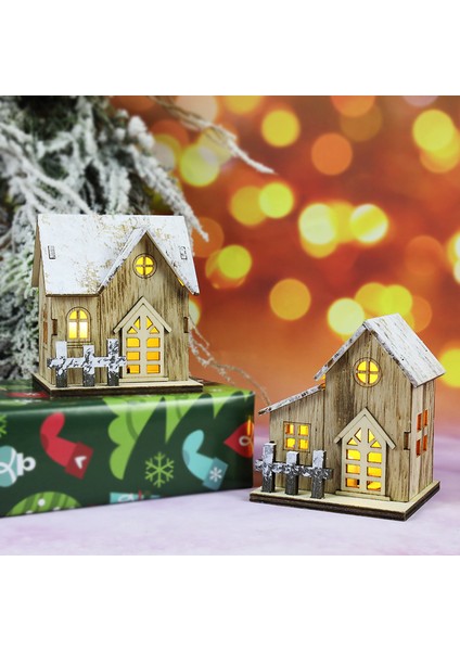 Yeni Noel Dekorasyonu Işıklı Kabin LED Ahşap Noel Kabin Noel Masaüstü Süsleri Kolye (Yurt Dışından) modelleri